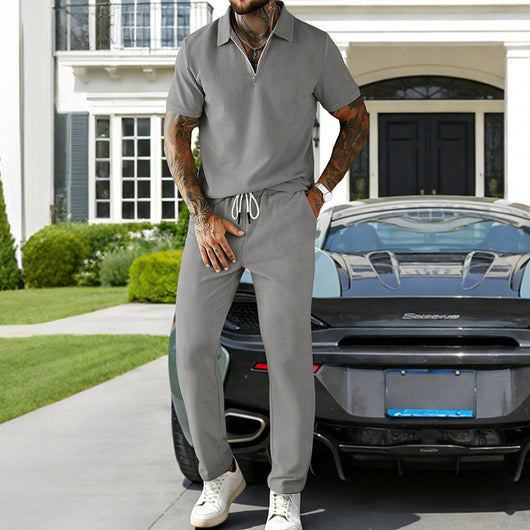 Conjunto Elegante de Polo y Pantalón en Pana para Hombre - Image 3