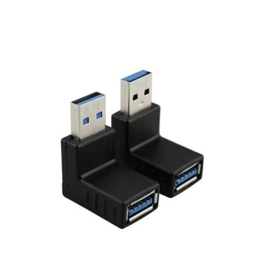 Adaptador USB 3.0 Macho a Hembra en Ángulo de 90° (Izquierda y Derecha)
