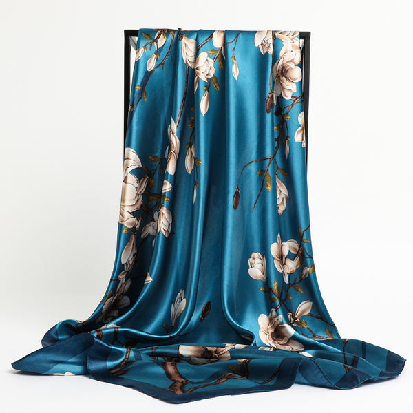 Pañuelo Cuadrado Estampado Floral con Protección Solar para Viajes