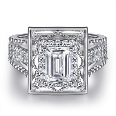 Anillo de Plata Esterlina para Mujer con Diamante Simulado Cuadrado - Image 8