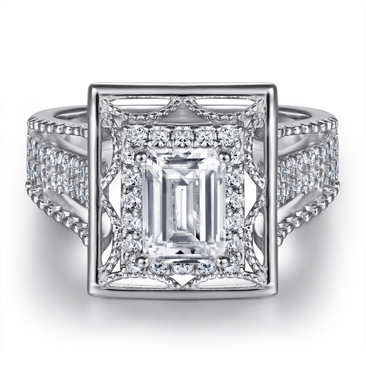 Anillo de Plata Esterlina para Mujer con Diamante Simulado Cuadrado - Image 8
