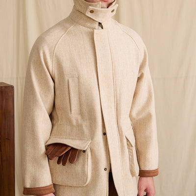 Chaqueta Safari Ejecutiva de Lana Gruesa Ajustada
