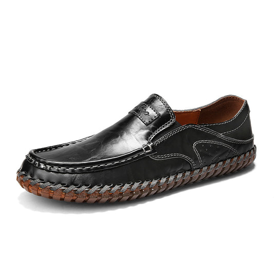 Zapatos Casuales de Cuero Genuino Cosidos a Mano - Comodidad para Todas las Estaciones