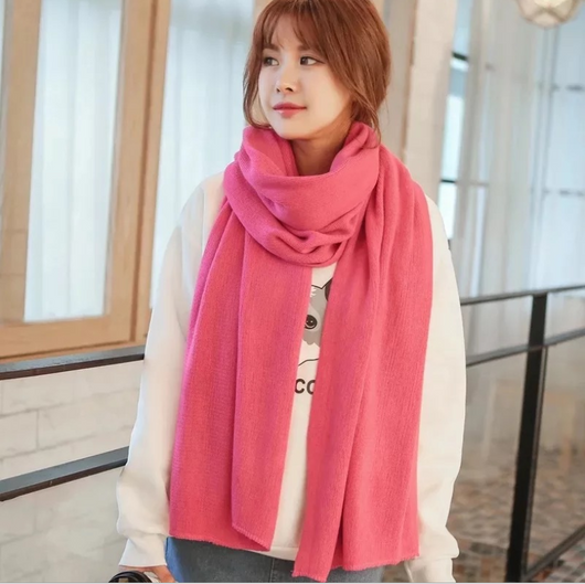 Bufanda de Lana Merino y Cachemira Tejida Estilo Coreano Unisex - Image 20