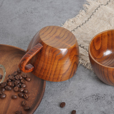 Taza de Café de Madera de Azufaifa con Base Plana - Image 4
