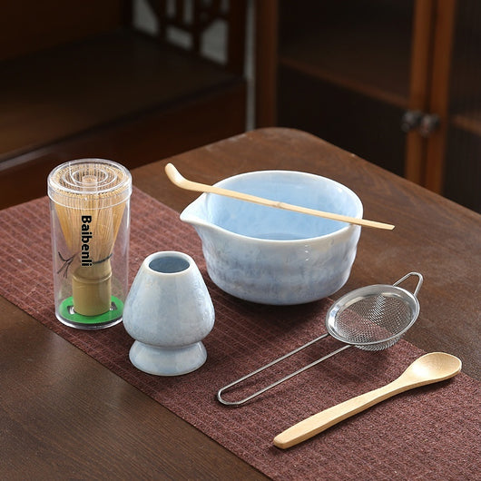 Juego de Té Matcha Kung Fu Estilo Japonés con Acabado Cristalino - Image 13