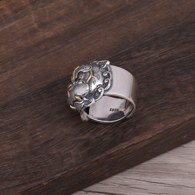 Anillo de Plata 925 con Animal Mitológico Salvaje - Image 3