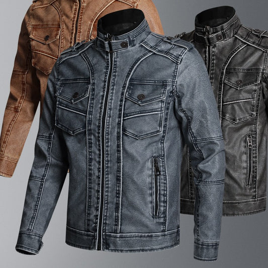 Abrigo de Cuero PU Grueso para Hombre - Estilo Casual Moderno