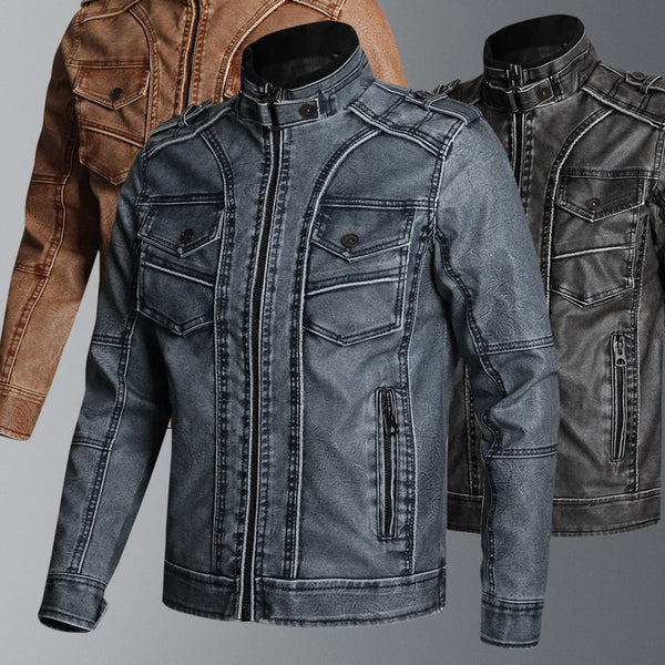 Abrigo de Cuero PU Grueso para Hombre - Estilo Casual Moderno