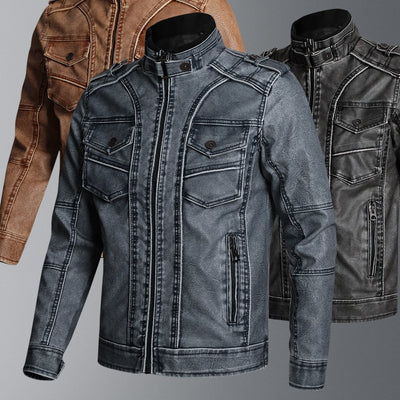 Abrigo de Cuero PU Grueso para Hombre - Estilo Casual Moderno
