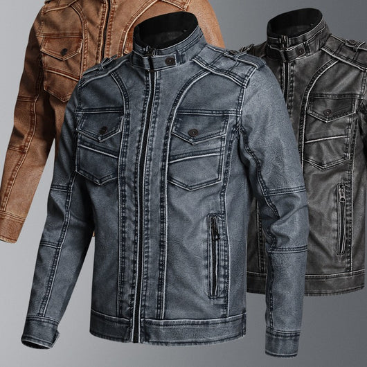 Abrigo de Cuero PU Grueso para Hombre - Estilo Casual Moderno