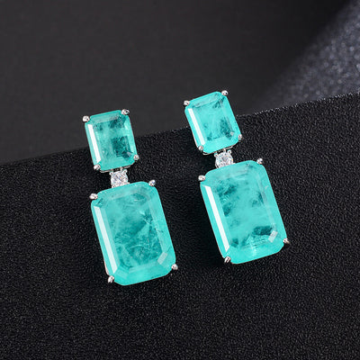 Aretes Rectangulares de Piedra Azul Marino - Gema de Alta Calidad - Image 13