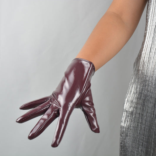Guantes Cortos de Charol Verde Militar 21cm - Estilo Uniforme Profesional - Image 18