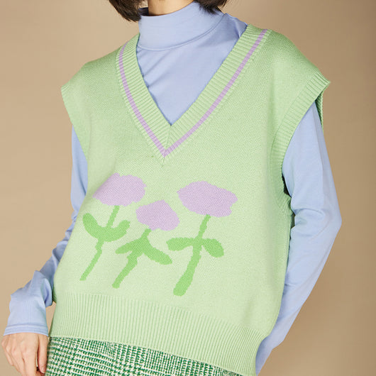 Chaleco Tejido con Estampado Floral - Image 3