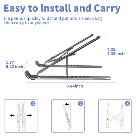 Soporte Portátil para Laptop en Aluminio Ajustable y Plegable - Image 2