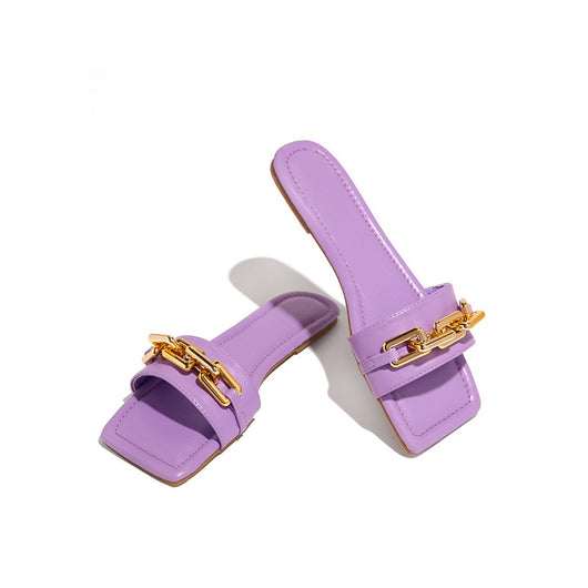 Sandalias Planas con Cadena y Pantuflas para Mujer - Image 11