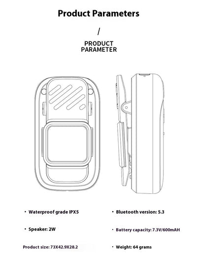 Parlante Bluetooth Portátil Lewoke para Senderismo y Camping - Image 8