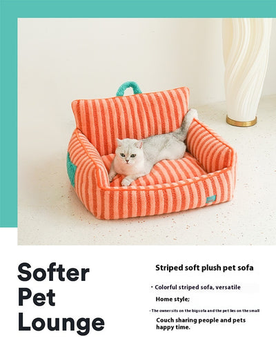 Cama Térmica para Mascotas de Rayas - Cómoda en Todas las Estaciones con Funda Lavable - Image 16
