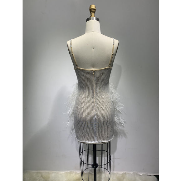 Vestido Bandage Cadera Mini Feather