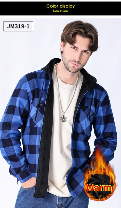 Camisa Cuadros con Capucha y Forro Polar para Hombre - Image 19