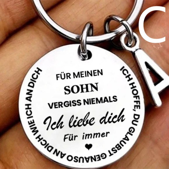 Llavero Personalizado de Acero Inoxidable con 26 Letras para Mi Hijo e Hija