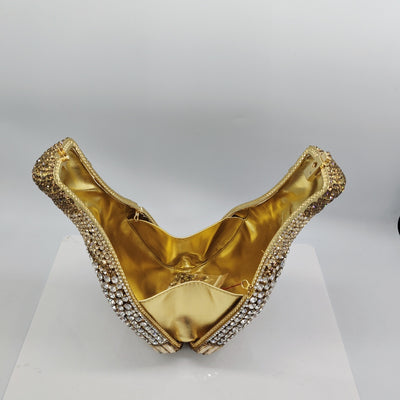 Clutch de Noche Champagne con Cristales Brillantes para Mujer - Image 3