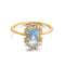 925 Plateado Jewelry Simple Temperament Natural Topaz Ring Sky Azul Topaz Ring Size9