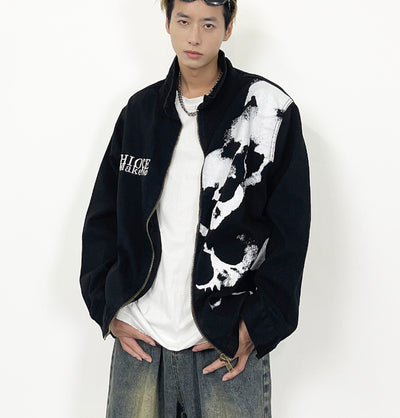 Chaqueta Denim Negra con Estampado de Calavera Bordada - Image 6