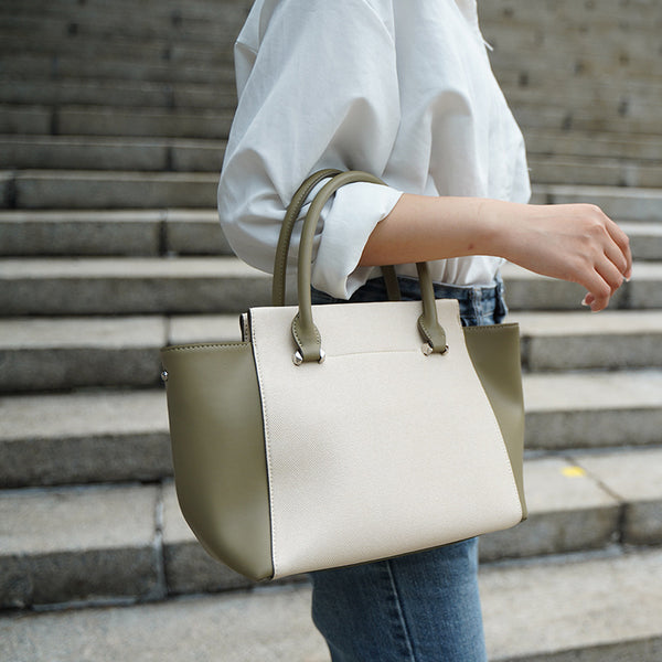 Bolso Tote de Cuero Genuino Gran Capacidad - Estilo Minimalista Versátil