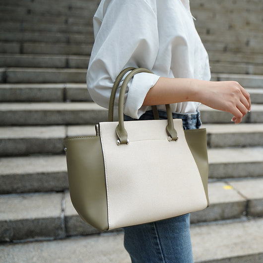 Bolso Tote de Cuero Genuino Gran Capacidad - Estilo Minimalista Versátil - Image 2
