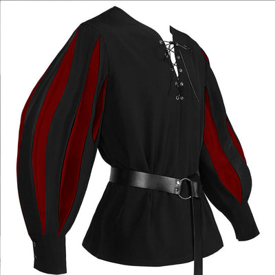 Blusa Retro con Cuello de Encaje y Cierre de Cordones para Mujer - Image 12