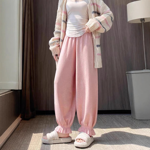 Pantalones Harem Tejidos Cómodos Estilo Coreano para Mujer