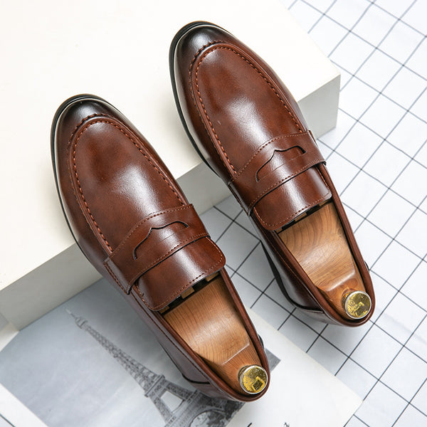 Zapatos de Cuero Minimalistas Punta Afilada Estilo Británico