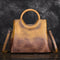Bolso de Cuero Gamuza Pintado a Mano - Diseño Retro Artesanal