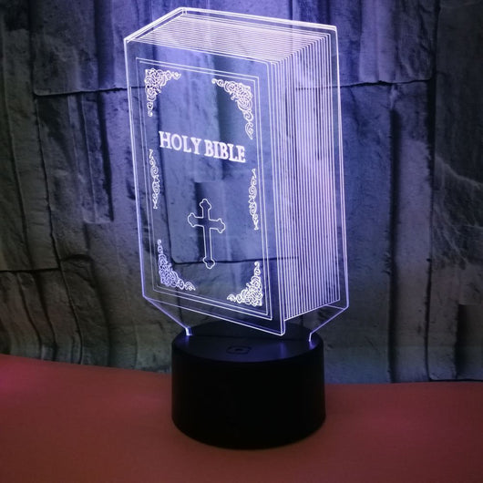Lámpara 3D Biblia Sagrada con Luz LED