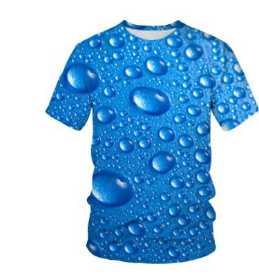 Playera Hombre Estampado Raindrop 3D Manga Corta Moda Trendy - Image 7