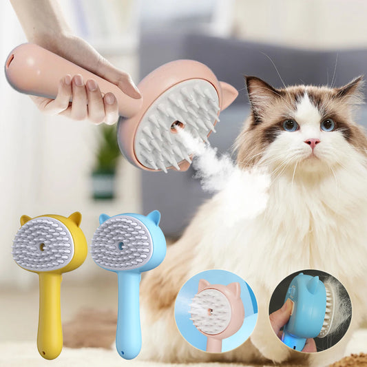 Cepillo de Aseo para Mascotas con Nebulizador y Autolimpieza Recargable