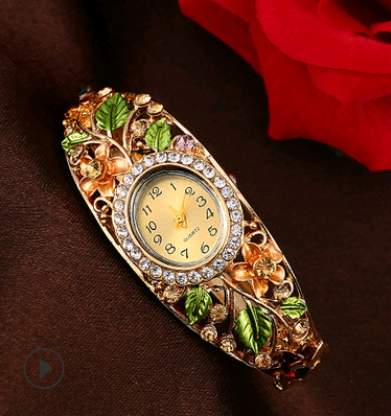 Reloj de Pulsera para Mujer con Diamantes y Diseño Artístico Étnico - Image 2
