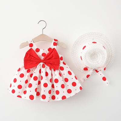 Conjunto Infantil Coreano con Lunares: Top Tirantes y Falda - Image 4
