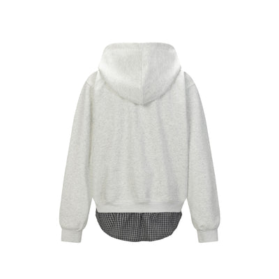 Sudadera Tipo Americana con Efecto Dos Piezas a Cuadros para Hombre - Image 3