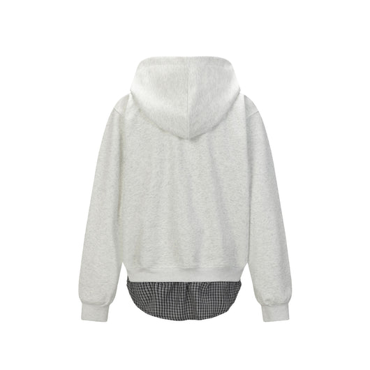 Sudadera Tipo Americana con Efecto Dos Piezas a Cuadros para Hombre - Image 3