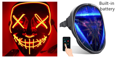 Máscara de Terror Halloween con Luz LED Fluorescente - Image 15