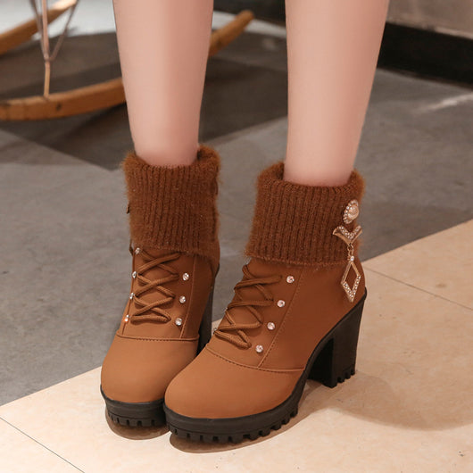Botas Martin para Mujer - Tacón Alto Cálido Otoño Invierno - Image 3