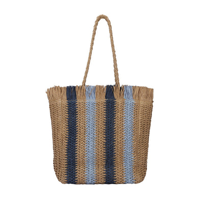 Bolso Playero Tejido a Rayas - Estilo Minimalista Playa - Image 8