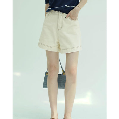 Shorts de Trabajo Casual para Mujer con Detalles en Contraste y Pierna Ancha - Image 5