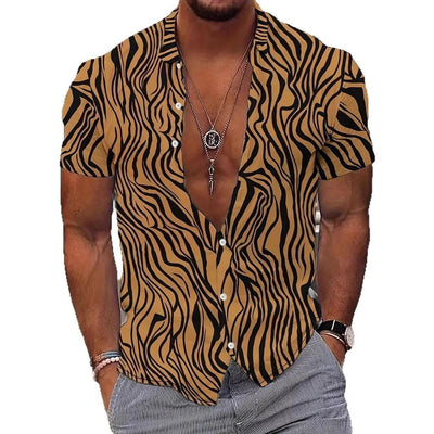 Camisa Manga Corta Hombre con Estampado Geométrico Moderno - Image 5