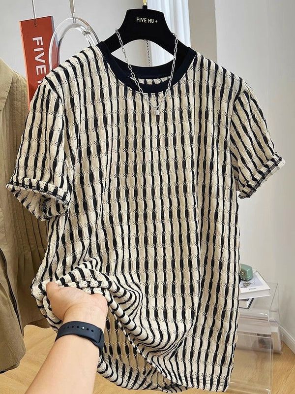 Playera Holgada de Rayas para Hombre - Comodidad Casual - Image 6