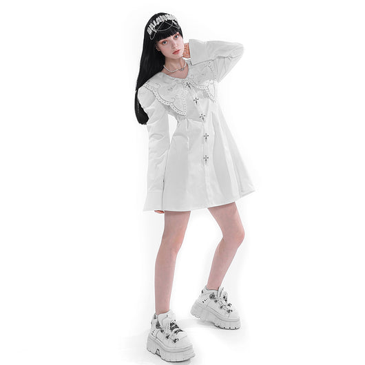 Falda Metálica Blanca y Negra con Diseño Cruzado - Image 9
