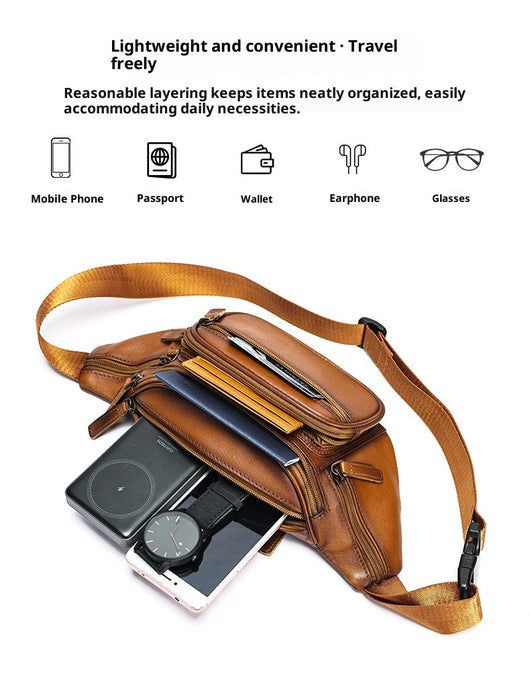 Bolsa Pectoral de Cuero para Hombre - Estilo y Funcionalidad - Image 8