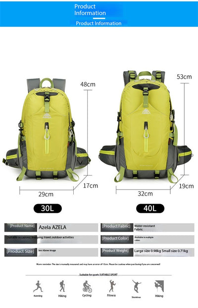 Mochila de Trekking AZELA Electron 40L - Blanco y Azul Marino para Senderismo y Viajes - Image 24
